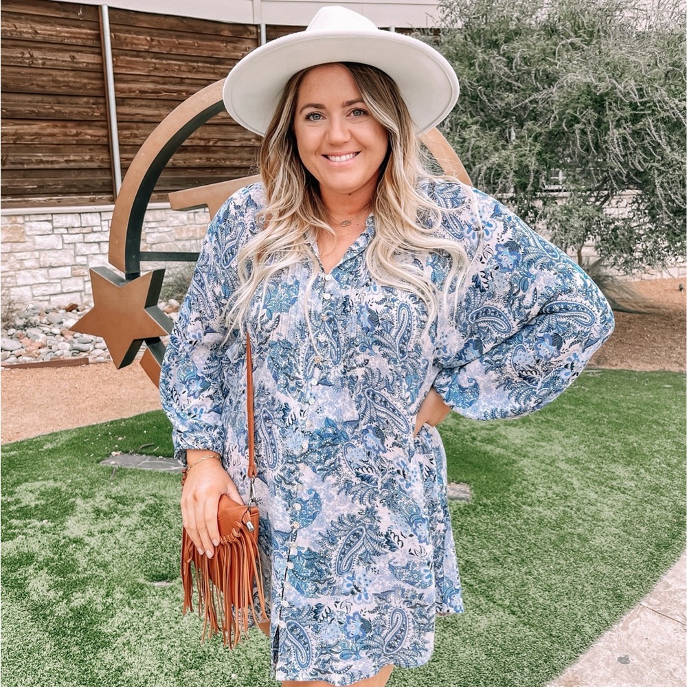 Blue Paisley Dress